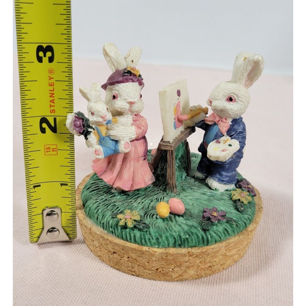 Resin Candle Topper Bunny Rabbits Rabbit painting portrait - Picture 11 of 12